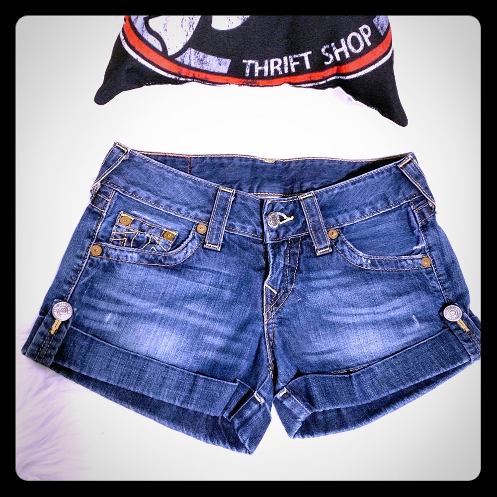 True Religion JESS Distressed Denim Jean shorts
